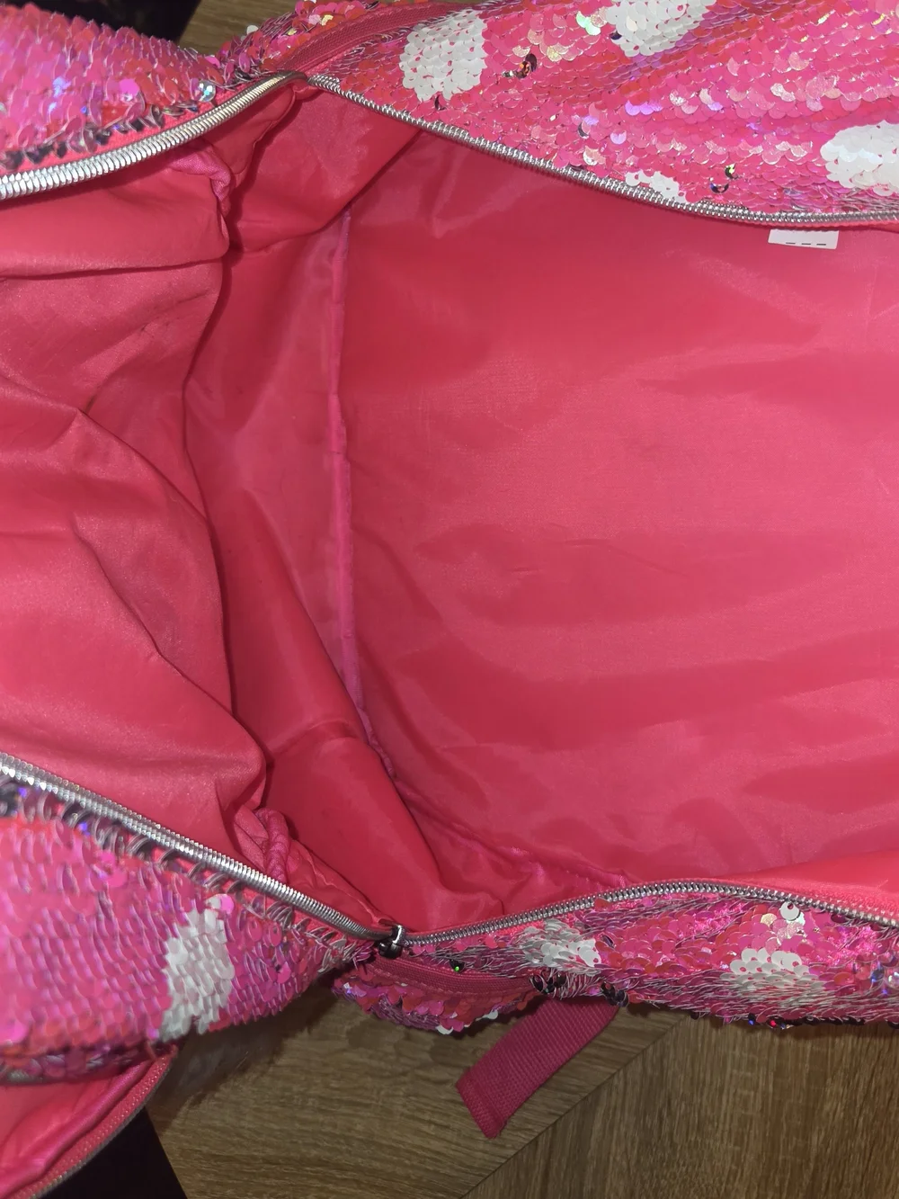 Vintage OG Justice Pink Polka Dot Flip Sequin Initial N Backpack Rare Pre 2017